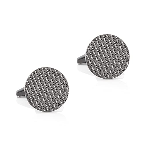 WIPPWER Men's Shirt Cufflinks Electroplated Gun Black Round Metal Cufflinks Men's French Cufflinks WIPPWER Men's Shirt Cufflinks Electroplated Gun Black Round Metal Cufflinks Men's French Cufflinks von WIPPWER
