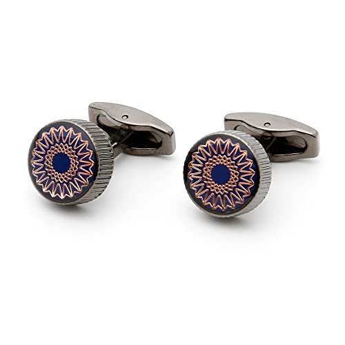 WIPPWER Men's Shirt Cufflinks Fashion Pattern Round Gun Color French Shirt Cuff Nails WIPPWER Men's Shirt Cufflinks Fashion Pattern Round Gun Color French Shirt Cuff Nails von WIPPWER