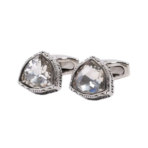WIPPWER Men's Shirt Cufflinks Light Luxury Triangle Transparent Crystal Shirt Cuff Nails von WIPPWER