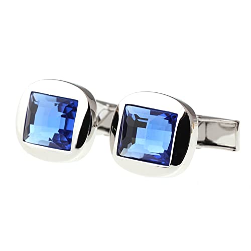 WIPPWER Men's Shirt Cufflinks Men's and Women's Business Cufflinks Square Blue Crystal Cufflinks Buttons French Shirts Electroplated Silver WIPPWER Men's Shirt Cufflinks Men's and Women's Business Cufflinks Square Blue Crystal Cufflinks Buttons French Shirts Electroplated Silver von WIPPWER