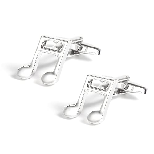 WIPPWER Men's Shirt Cufflinks Music Note Plating Silver Metal Cufflinks Men's French Cufflinks von WIPPWER