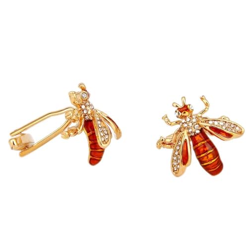 WIPPWER Men's Shirt Cufflinks Set Rhinestone Gold Bee Shirt Cuff Studs WIPPWER Men's Shirt Cufflinks Set Rhinestone Gold Bee Shirt Cuff Studs von WIPPWER