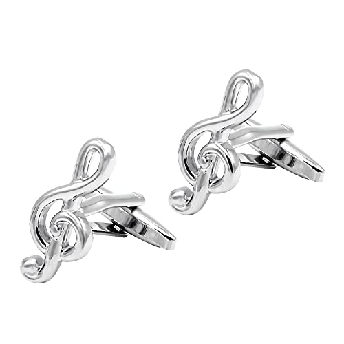 WIPPWER Men's Shirt Cufflinks Silver Note Music Cufflinks Plain Smooth Metal Men's French Shirt Cuffs Button WIPPWER Men's Shirt Cufflinks Silver Note Music Cufflinks Plain Smooth Metal Men's French Shirt Cuffs Button von WIPPWER