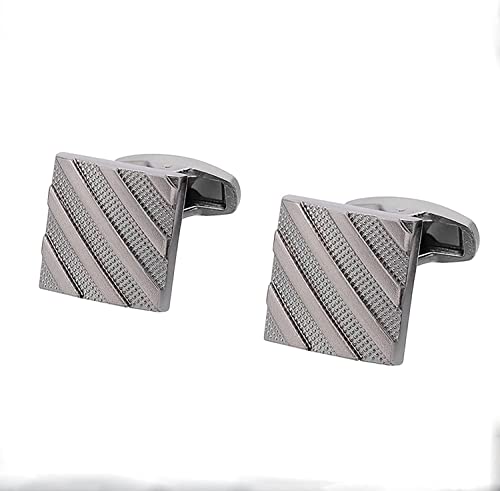 Mens Cufflinks Elegant Style Cuff Cufflinks Button Square Gun Black Twill Men's Shirts Cuffs Button Business Meeting Wedding Accessories French Cufflinks Clothing Accessories von WIPPWER