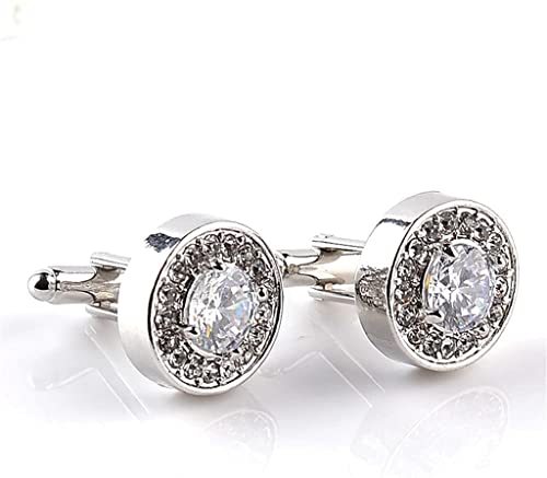 Mens Cufflinks Elegant Style Cuff Cufflinks of Shirts Cufflinks Diamonds Fashion Cufflinks Cufflinks are to Oxidation and are Durable Clothing accessories ( Color : Purple , Size : As shown(White) von WIPPWER
