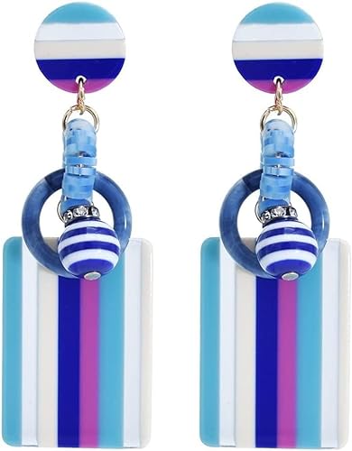 Ohrhänger for Mädchen, übertriebene Acryl-Ohrringe mit langer Hit-Farbe, geometrisch, modisch, zierliche Statement-Hochzeitsohrringe(Color:Onecolor) von WIPPWER