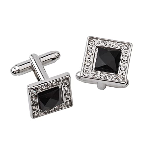 WIPPWER Rhinestone Shirt Cufflinks Square Square Enamel Cufflinks French Cufflinks Three Color Opt(A) von WIPPWER