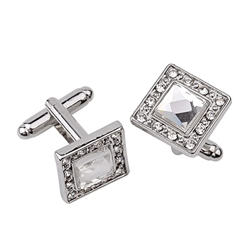 WIPPWER Rhinestone Shirt Cufflinks Square Square Enamel Cufflinks French Cufflinks Three Color Opt(C) von WIPPWER