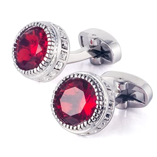 WIPPWER Round Imitation Crystal Cufflinks Shirt Button French Sleeve Nails Men's and Women's Cuff Buttons von WIPPWER
