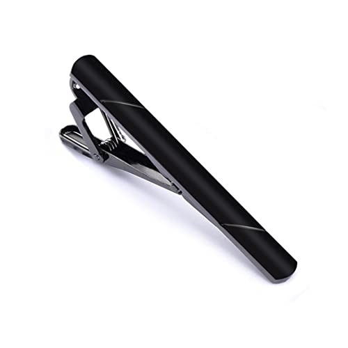 WIPPWER Brooch Colourful Tie Clip for Men Metal Bar Clasp Practical Black Blue Necktie Clasp von WIPPWER