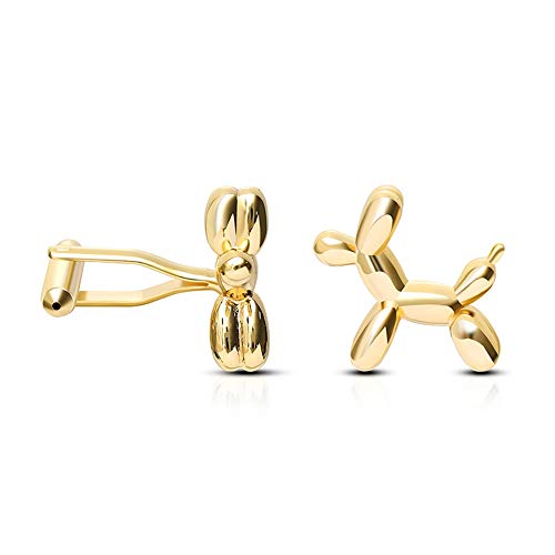 WIPPWER Business Cufflinks Men's Creative Cufflinks Simple Personality Dog Animal Pattern Cufflinks Shirt Accessories for Business Wedding Gift(Gold) von WIPPWER