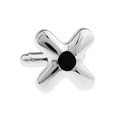 WIPPWER Business Cufflinks Men's Metal Cufflinks X Fork Black Drip Cufflinks Accessories for Business Wedding Gift von WIPPWER