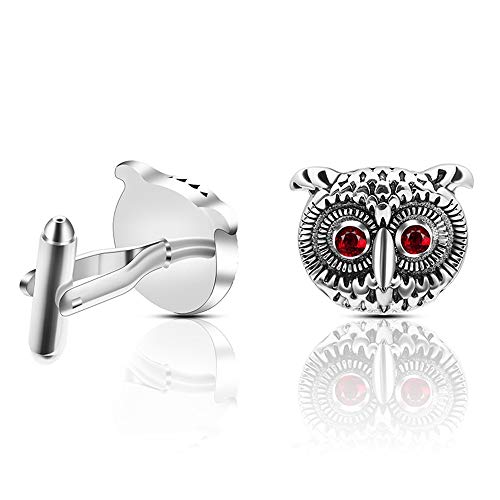 WIPPWER Business Cufflinks Men's Personality Creative Owl Animal Pattern Business Shirt Cufflinks Accessories for Business Wedding Gift von WIPPWER