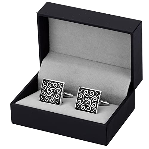 WIPPWER Classic Square Enamel Cufflinks for Mens Business Tuxedo Shirt Cuff Buttons Wedding von WIPPWER