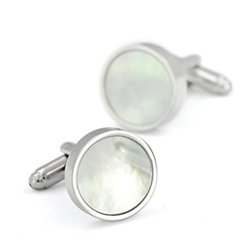 WIPPWER Classic White-Color Sea Shell Men's Cuff Link Party Wedding Suit Shirt Cufflinks Individual von WIPPWER