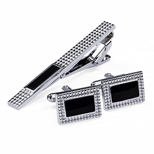 WIPPWER Cufflinks Necktie Clip for Tie Pin for Mens Gift Classic Pattern Tie Bar Cufflinks Tie Clip Set von WIPPWER