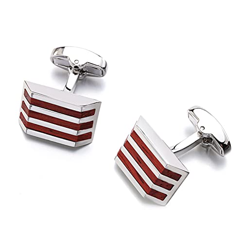 WIPPWER Cufflinks for Men Cufflinks Wedding Business Formal Cufflinks for Men Business Wedding Party(Rose Red) von WIPPWER