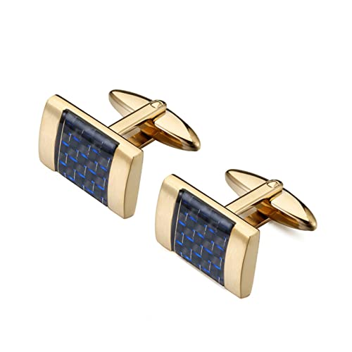 WIPPWER Cufflinks for Men Gold Men's Business Cufflinks Cuff Cufflinks Business Wedding Party(Blue) von WIPPWER