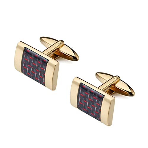 WIPPWER Cufflinks for Men Gold Men's Business Cufflinks Cuff Cufflinks Business Wedding Party(Red) von WIPPWER