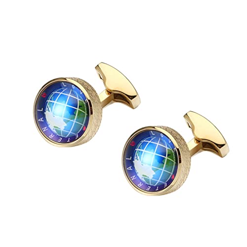 WIPPWER Cufflinks for Men Men's Stainless Steel Business Wedding Cufflinks Round Cufflinks Business Wedding Party von WIPPWER