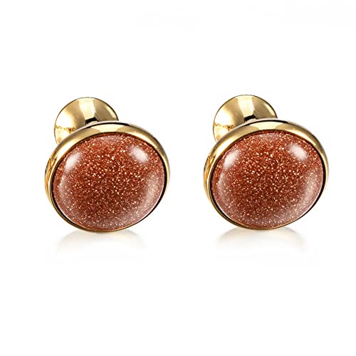 WIPPWER Cufflinks for Men Round Shape Cufflinks for Men, Business, Wedding, Party Business Wedding Party(A) von WIPPWER