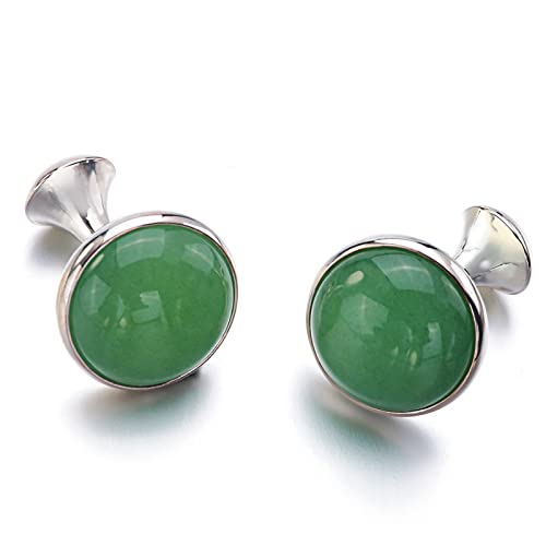 WIPPWER Cufflinks for Men Round Shape Cufflinks for Men, Business, Wedding, Party Business Wedding Party(D) von WIPPWER