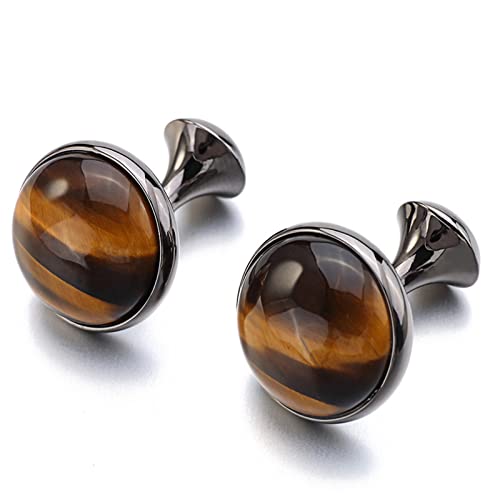WIPPWER Cufflinks for Men Round Shape Cufflinks for Men, Business, Wedding, Party Business Wedding Party(F) von WIPPWER
