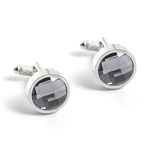 WIPPWER Cufflinks for Men Zircon Cufflinks for Men Business Wedding Party Elegant Style Business Wedding Party(Gray) von WIPPWER