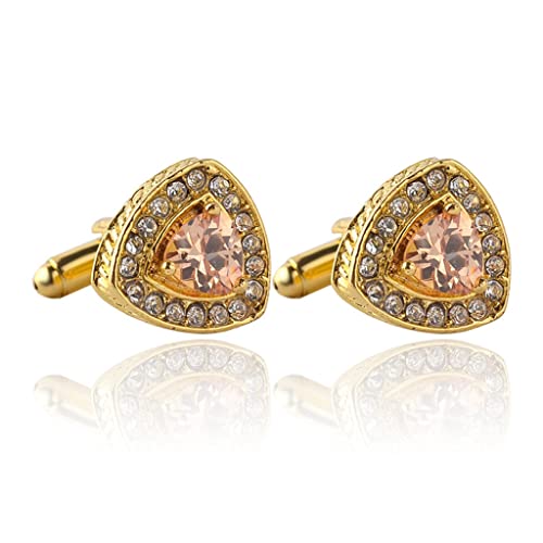 WIPPWER Jewelry Crystal Men's Enamel Shirts Cufflink Rhinestones French Cuff Gold Color Cufflinks (A von WIPPWER