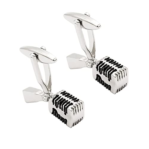 WIPPWER Jewelry Cufflinks Fun Microphone Metal Cufflinks Men's French Shirt Cuff Buttons von WIPPWER