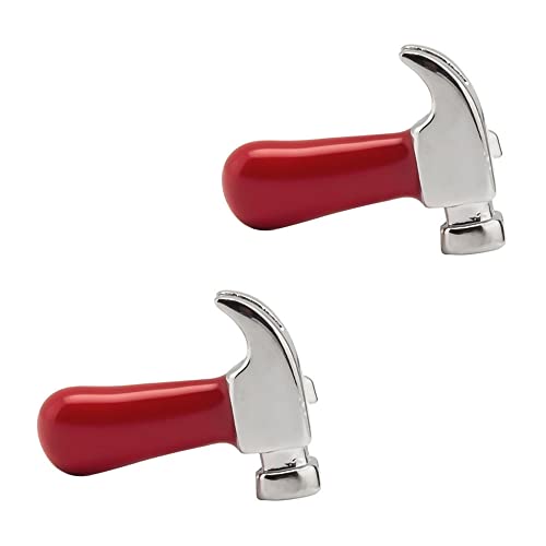 WIPPWER Jewelry Cufflinks Fun Red Hammer Cufflinks Personalized Hammer Cuff Buttons Men's French Shirt Cufflinks von WIPPWER