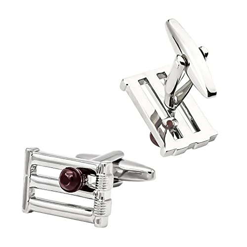 WIPPWER Jewelry Cufflinks Fun Silver Rectangle Painted Cufflinks Men's French Shirt Cuff Button Cuff Studs von WIPPWER