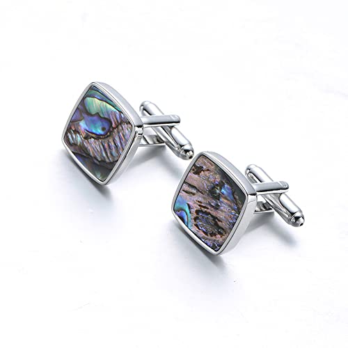 WIPPWER Jewelry Cufflinks Men's Cufflinks Colorful Abalone Shell Cufflinks French Cuffs Colorful Fritillary Buttons Cufflinks for All Kinds of Shirts von WIPPWER