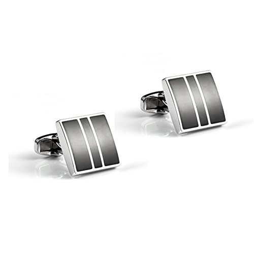 WIPPWER Jewelry Cufflinks Men's Shirt Cufflinks Black Square Enamel Paint Cufflinks Simple French Shirt Cufflinks von WIPPWER