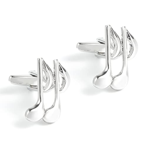 WIPPWER Jewelry Cufflinks Men's Shirt Cufflinks Electroplated Silver Note Metal Cufflinks French Shirt Cufflinks von WIPPWER