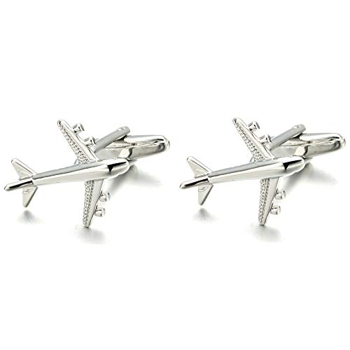 WIPPWER Jewelry Cufflinks Men's Shirt Cufflinks Fighter Cuff Studs Fun Airplane Cufflinks French Cuff Buttons von WIPPWER