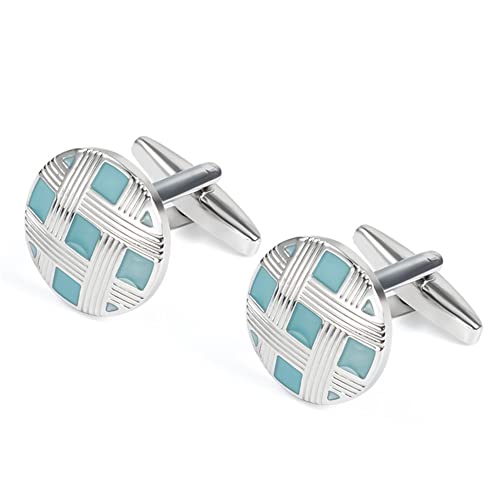 WIPPWER Jewelry Cufflinks Men's Shirt Cufflinks High Grade Light Blue Enamel Metal Cufflinks French Men's Cuff Buttons von WIPPWER