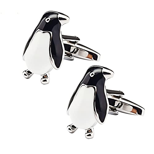 WIPPWER Jewelry Cufflinks Men's Shirt Cufflinks High Grade Oil Dripping Paint Penguin Metal Cufflinks French Shirt Cufflinks von WIPPWER
