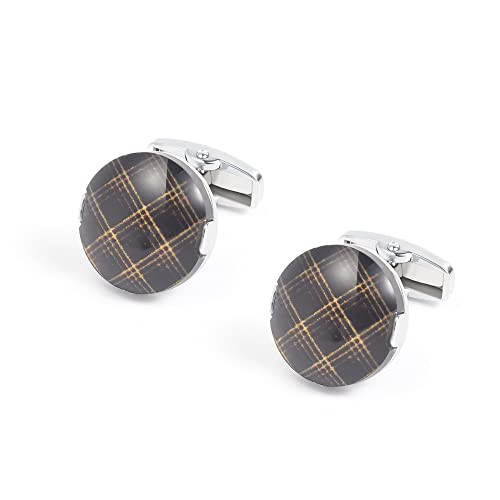 WIPPWER Jewelry Cufflinks Men's Shirt Cufflinks High Grade Round Photo Paper Drip Enamel Metal Cufflinks Men's French Cufflinks von WIPPWER
