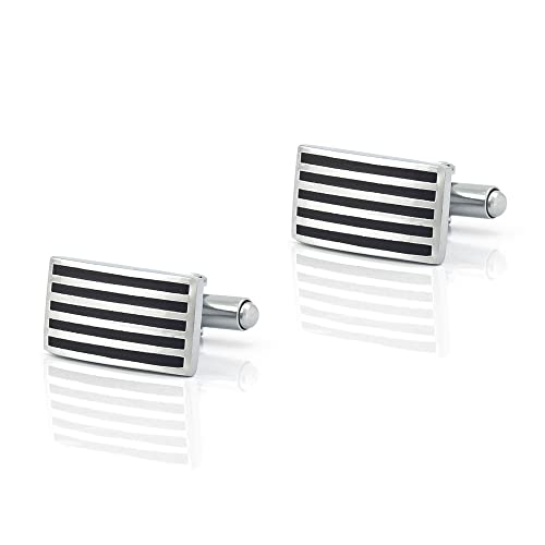 WIPPWER Jewelry Cufflinks Men's Shirt Cufflinks Rectangular Stripe Enamel Paint Metal Cufflinks Men's French Cufflinks von WIPPWER