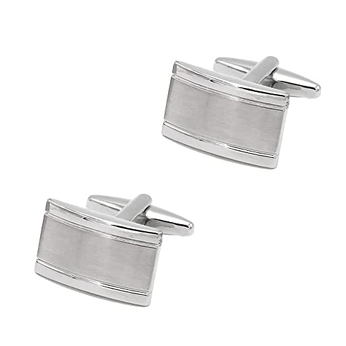 WIPPWER Jewelry Cufflinks Men's Shirt Cufflinks Smooth Brushed Plain Metal Men's Cufflinks French Shirt Cufflinks von WIPPWER