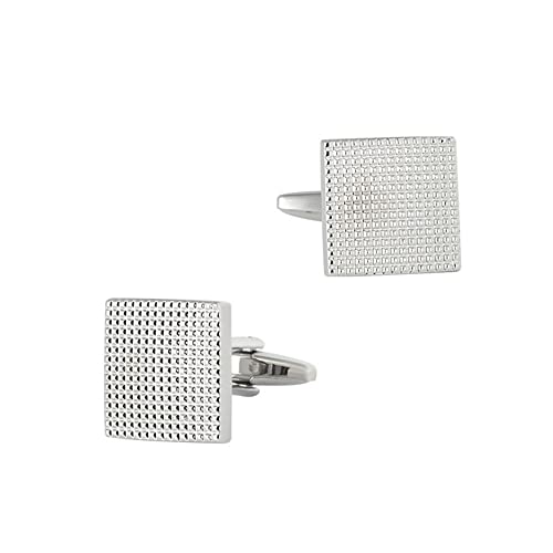 WIPPWER Jewelry Cufflinks Men's Shirt Cufflinks Square Galvanized Silver Metal Cufflinks French Cufflinks von WIPPWER