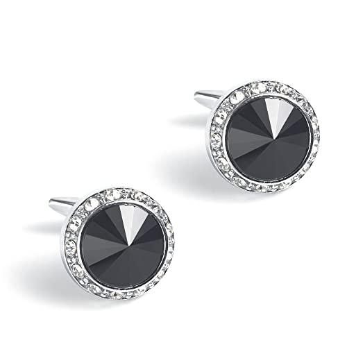 WIPPWER Jewelry Cufflinks New Versatile Cufflinks Round Colored Crystal Diamond Cufflinks European and American Style New Rhinestone Cufflinks von WIPPWER