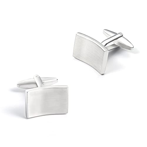 WIPPWER Jewelry Cufflinks Plain Metal Rectangle Cufflinks Versatile Men's French Shirt Cufflinks von WIPPWER