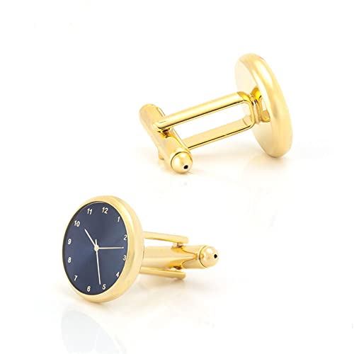 WIPPWER Jewelry Cufflinks Premium Clock Men's Cufflinks Cufflinks Set Versatile Tuxedo Dress French Shirt Cufflinks Set von WIPPWER