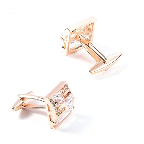 WIPPWER Jewelry Cufflinks White Square Crystal Zircon Cufflinks Men's Cuff Nails French Shirt Cuff Buttons von WIPPWER