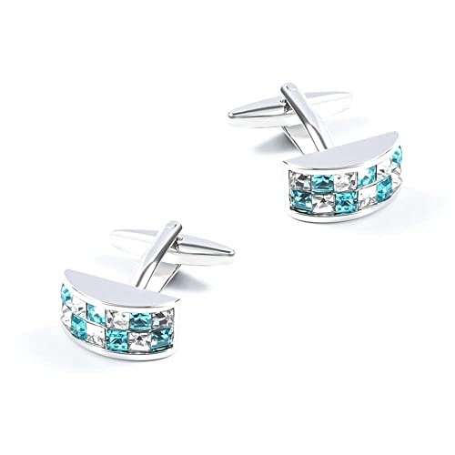 WIPPWER Jewelry Cufflinks White Square Crystal Zircon Cufflinks Men's Enamel Cuff Studs French Shirt Cuff Buttons von WIPPWER