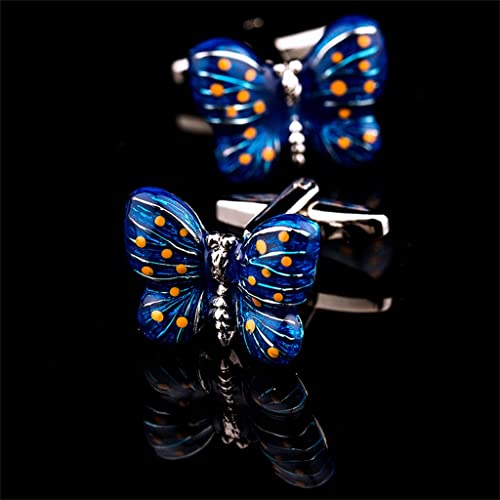 WIPPWER Men's Cufflinks Butterfly Metal Cufflinks Buttons Wedding Guest Shirts Cuff Accessories von WIPPWER