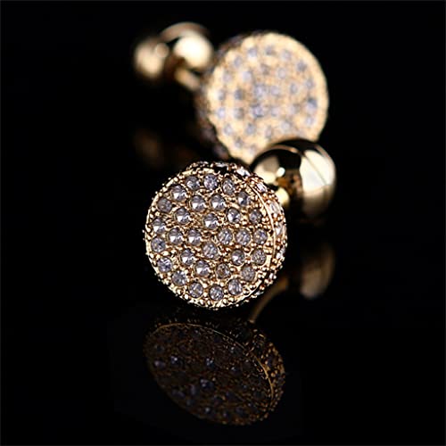 WIPPWER Men's Light Yellow Gold Round Cufflinks Buttons Wedding Guest Shirts Cufflinks Cuff Accessories Accessories Clothing Accessories von WIPPWER