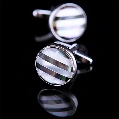 WIPPWER Men's Shirt Cuff Jewelry Color Shell Cufflinks Buttons Gift Wedding Men's Guest Clothing Cufflinks Clothing Accessories von WIPPWER